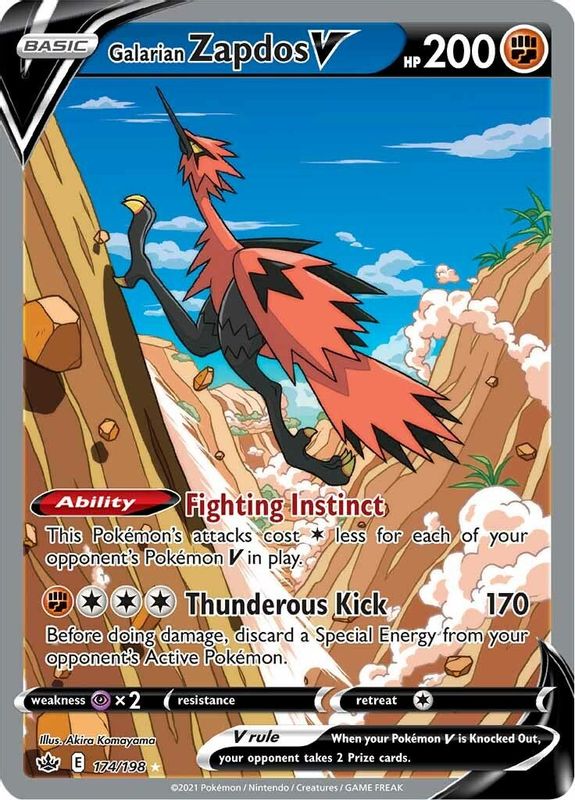 Galarian Zapdos V (Alternate Full Art) - 174/198 - Ultra Rare