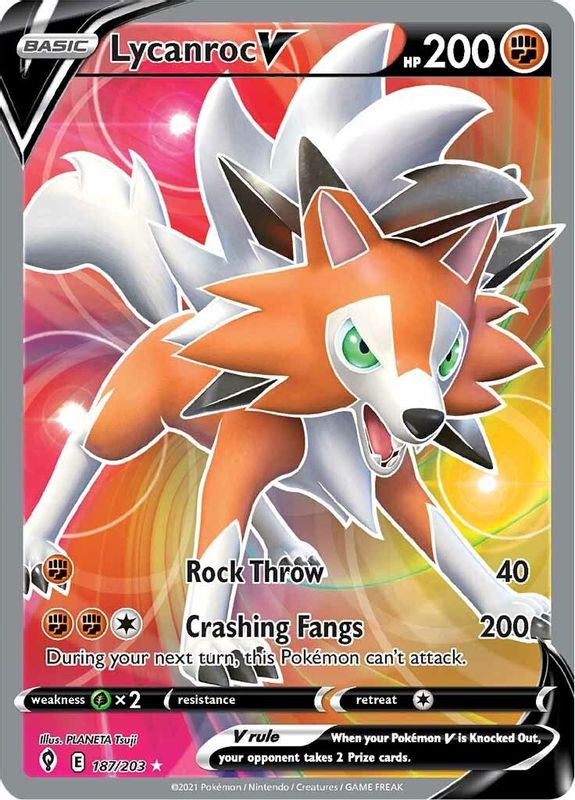 Lycanroc V (Full Art) - 187/203 - Ultra Rare