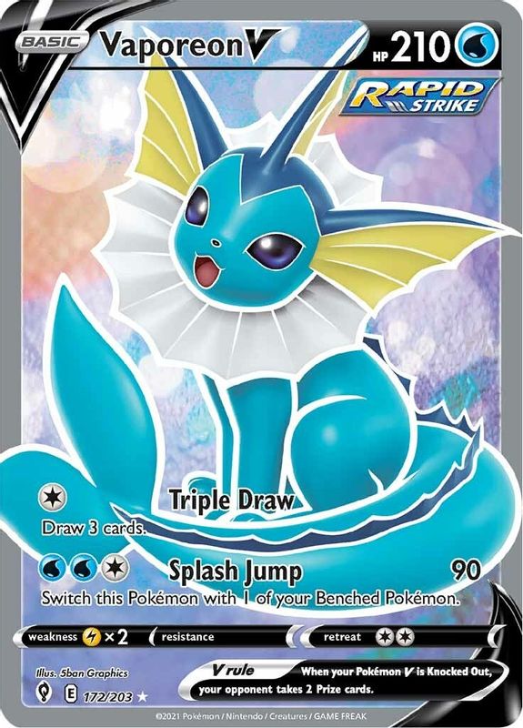 Vaporeon V (Full Art) - 172/203 - Ultra Rare