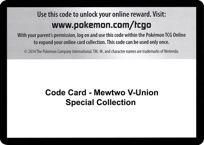 Code Card - Mewtwo V-UNION Special Collection - Code Card