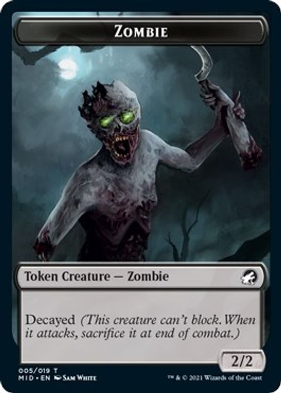 Zombie (005) // Clue (016) Double-sided Token - Token