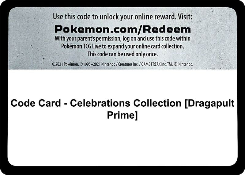 Code Card - Celebrations Collection [Dragapult Prime] - Code Card