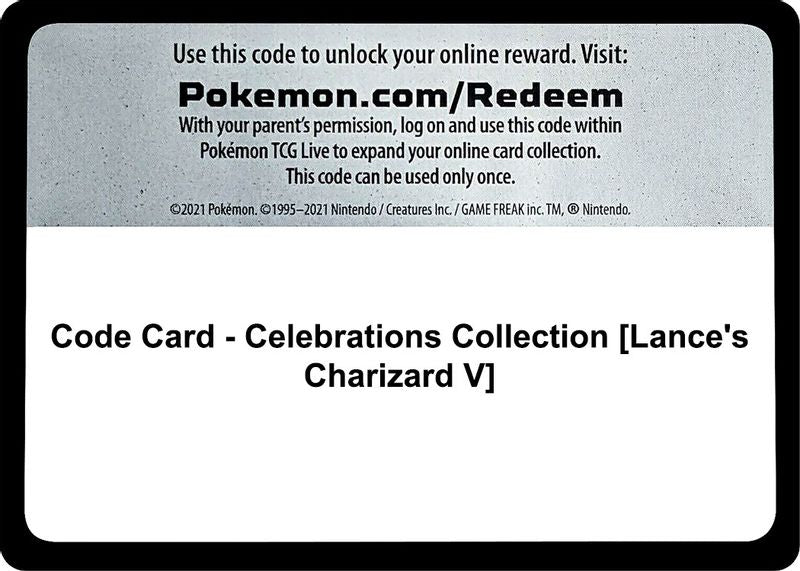 Code Card - Celebrations Collection [Lance's Charizard V] - Code Card