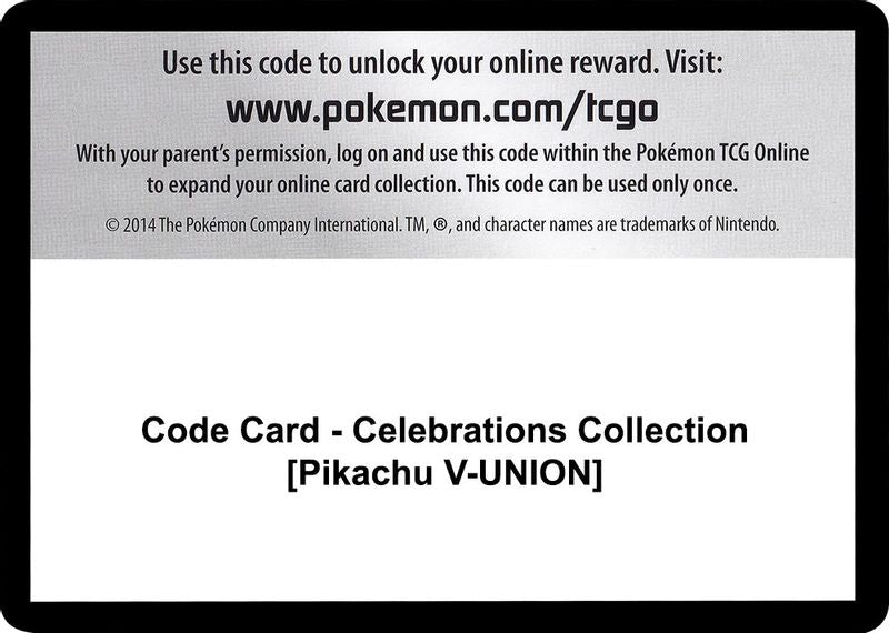 Code Card - Celebrations Collection [Pikachu V-UNION] - Code Card