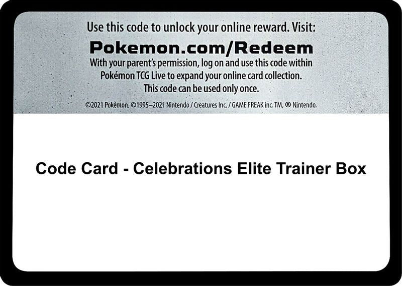 Code Card - Celebrations Elite Trainer Box - Code Card