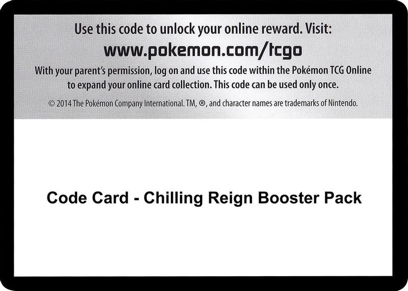 Code Card - Chilling Reign Booster Pack - Code Card