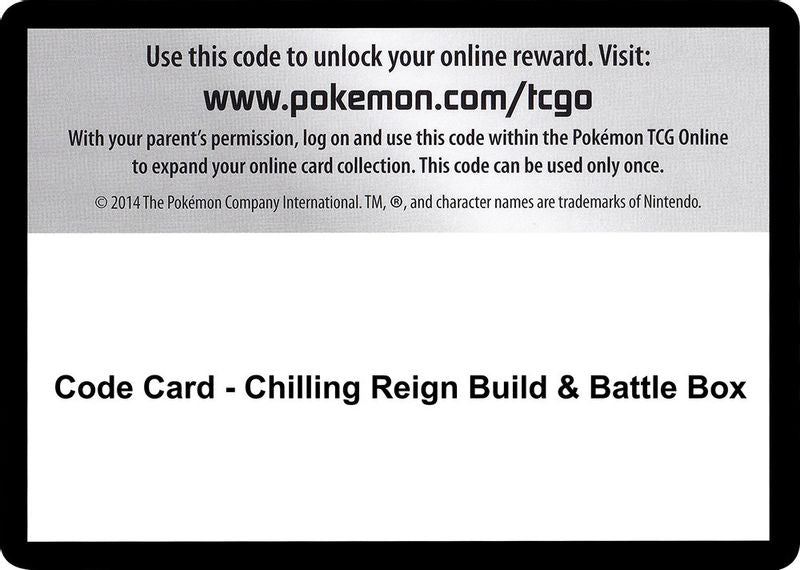 Code Card - Chilling Reign Build & Battle Box - Code Card