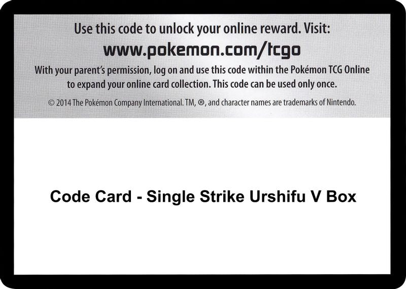 Code Card - Single Strike Urshifu V Box - Code Card