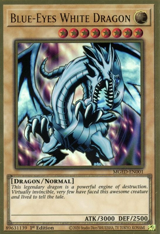 Blue-Eyes White Dragon - MGED-EN001 - Premium Gold Rare