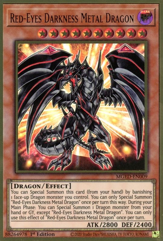 Red-Eyes Darkness Metal Dragon - MGED-EN009 - Premium Gold Rare