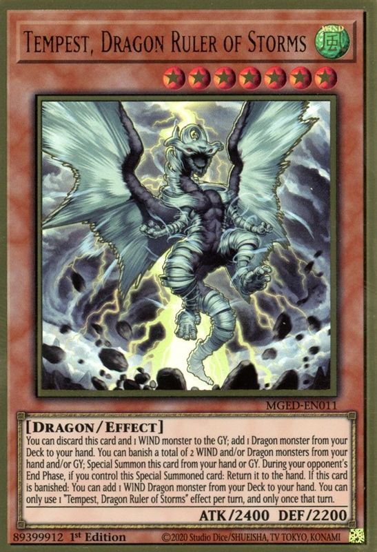 Tempest, Dragon Ruler of Storms - MGED-EN011 - Premium Gold Rare