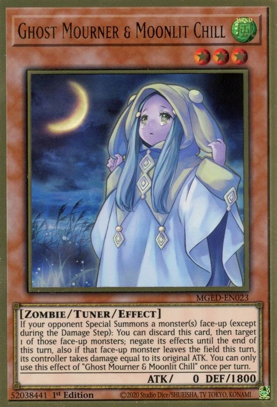 Ghost Mourner & Moonlit Chill - MGED-EN023 - Premium Gold Rare