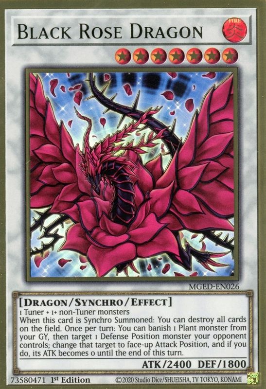 Black Rose Dragon - MGED-EN026 - Premium Gold Rare