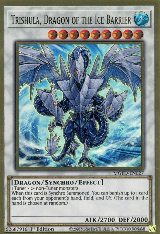 Trishula, Dragon of the Ice Barrier - MGED-EN027 - Premium Gold Rare