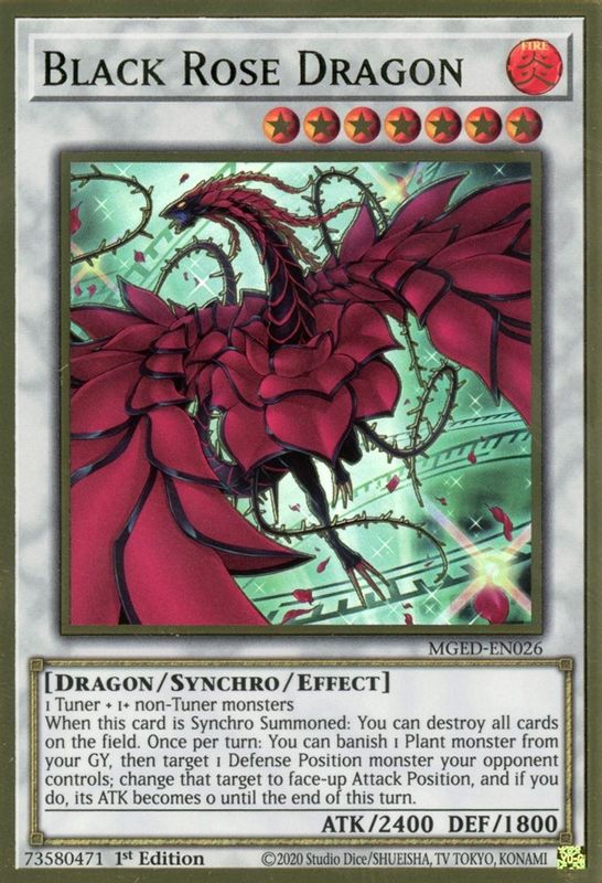 Black Rose Dragon (Alternate Art) - MGED-EN026 - Premium Gold Rare