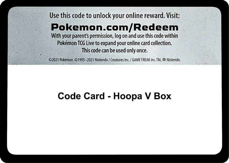 Code Card - Hoopa V Box - Code Card