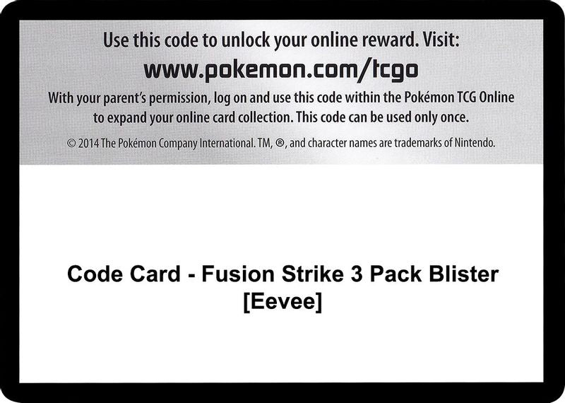 Code Card - Fusion Strike 3 Pack Blister [Eevee] - Code Card