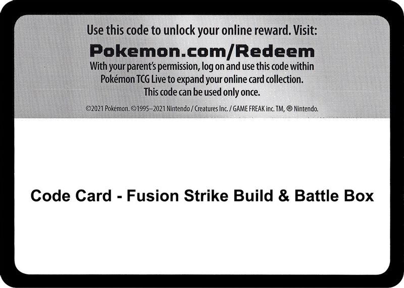 Code Card - Fusion Strike Build & Battle Box - Code Card