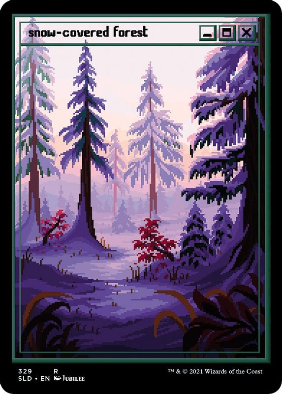 Snow-Covered Forest (PixelSnowLands.jpg) - 329 - Rare