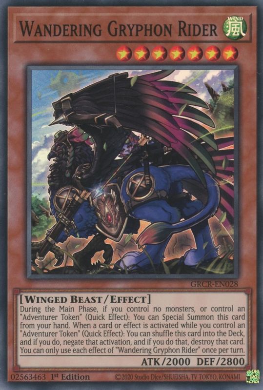 Wandering Gryphon Rider - GRCR-EN028 - Super Rare