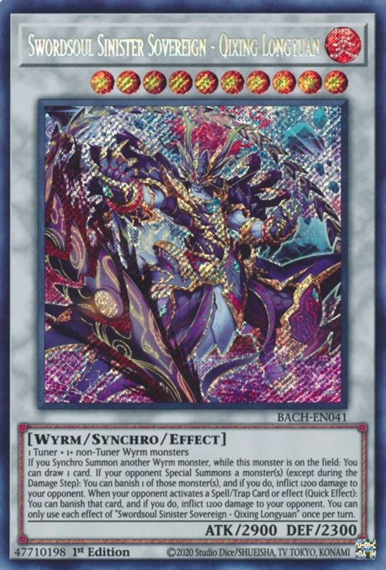 Swordsoul Sinister Sovereign - Qixing Longyuan - BACH-EN041 - Secret Rare