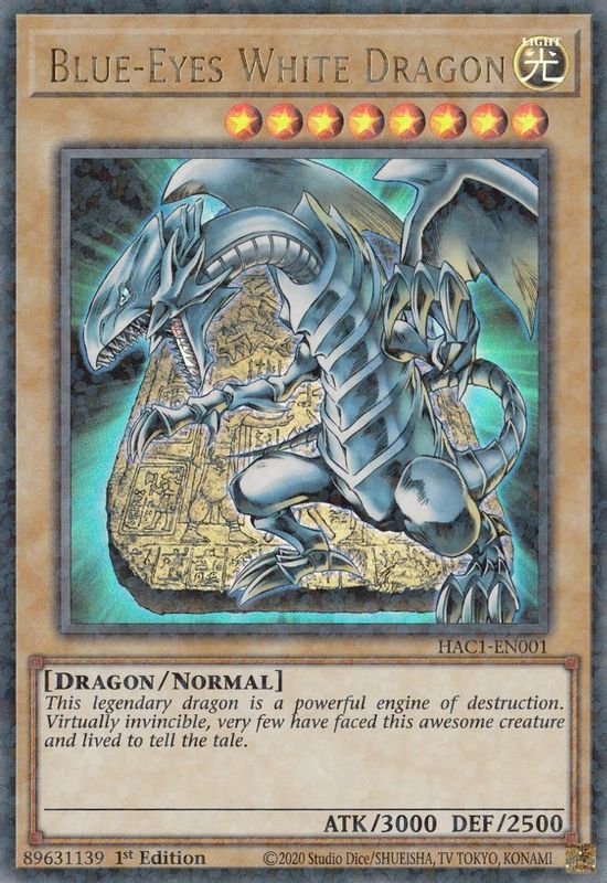 Blue-Eyes White Dragon (Duel Terminal) - HAC1-EN001 - Duel Terminal Technology Ultra Rare