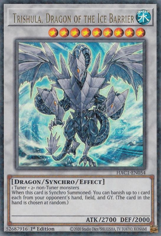 Trishula, Dragon of the Ice Barrier (Duel Terminal) - HAC1-EN054 - Duel Terminal Technology Ultra Rare