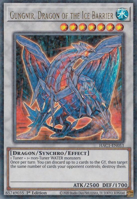 Gungnir, Dragon of the Ice Barrier (Duel Terminal) - HAC1-EN053 - Duel Terminal Technology Ultra Rare