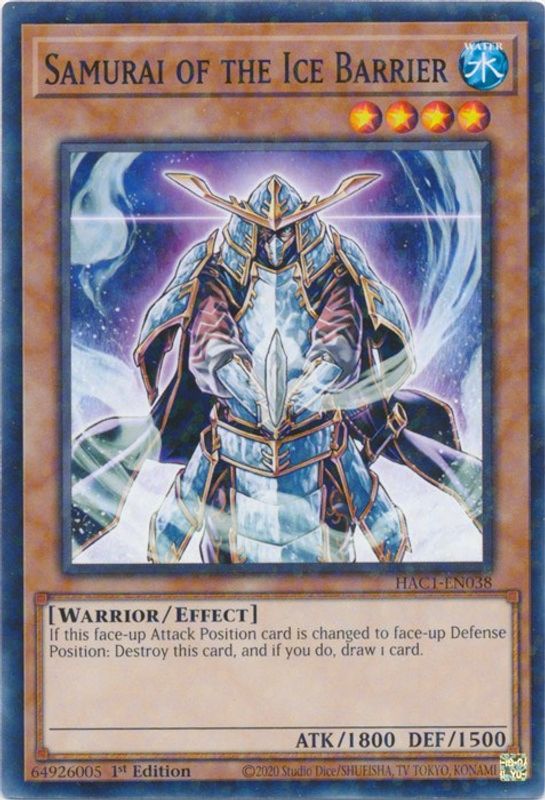 Samurai of the Ice Barrier (Duel Terminal) - HAC1-EN038 - Duel Terminal Technology Common