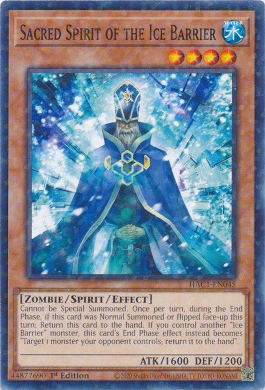 Sacred Spirit of the Ice Barrier (Duel Terminal) - HAC1-EN045 - Duel Terminal Technology Common