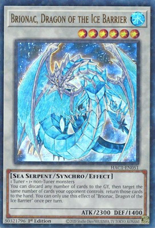 Brionac, Dragon of the Ice Barrier (Duel Terminal) - HAC1-EN051 - Duel Terminal Technology Ultra Rare