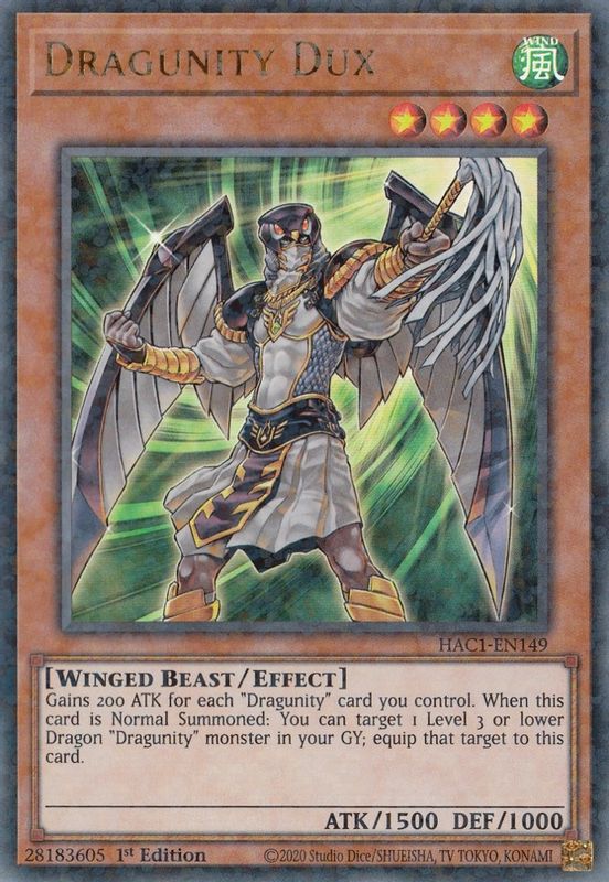 Dragunity Dux (Duel Terminal) - HAC1-EN149 - Duel Terminal Technology Ultra Rare