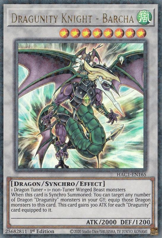 Dragunity Knight - Barcha (Duel Terminal) - HAC1-EN165 - Duel Terminal Technology Ultra Rare