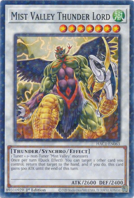 Mist Valley Thunder Lord (Duel Terminal) - HAC1-EN063 - Duel Terminal Technology Common