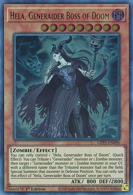 Hela, Generaider Boss of Doom - GFP2-EN090 - Ultra Rare