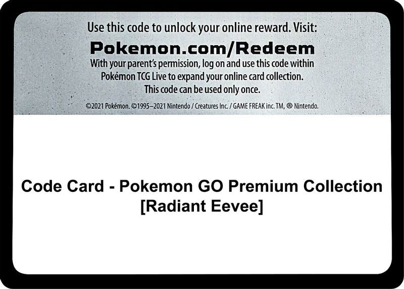 Code Card - Pokemon GO Premium Collection [Radiant Eevee] - Code Card