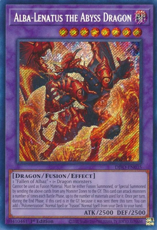 Alba-Lenatus the Abyss Dragon - DIFO-EN035 - Secret Rare