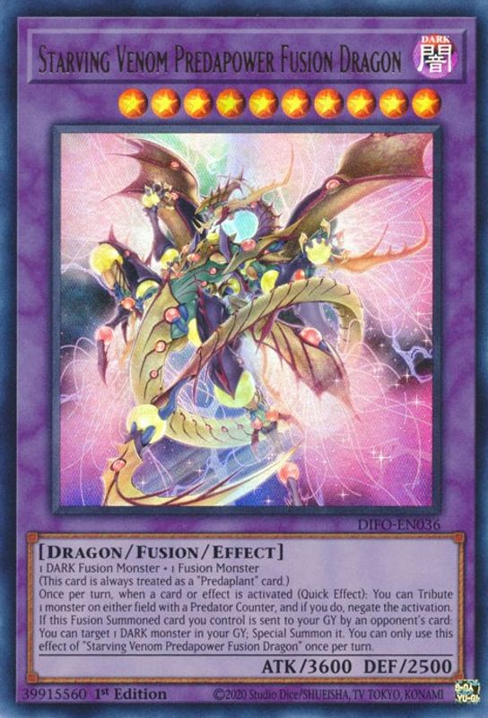 Starving Venom Predapower Fusion Dragon - DIFO-EN036 - Ultra Rare