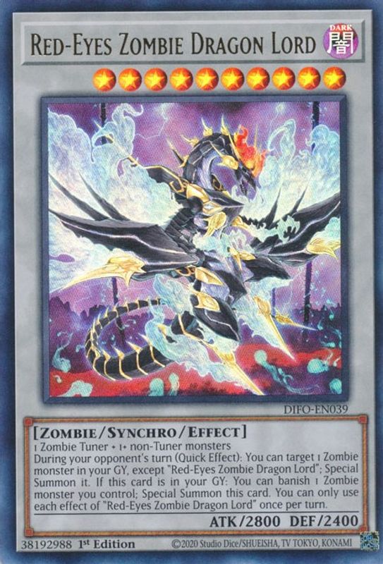 Red-Eyes Zombie Dragon Lord - DIFO-EN039 - Ultra Rare