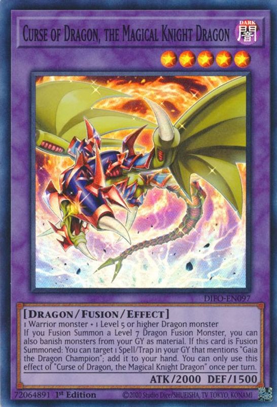 Curse of Dragon, the Magical Knight Dragon - DIFO-EN097 - Super Rare