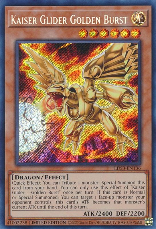 Kaiser Glider Golden Burst - LDS3-EN136 - Secret Rare