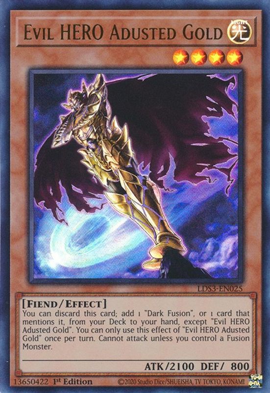 Evil HERO Adusted Gold - LDS3-EN025 - Ultra Rare