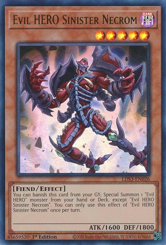 Evil HERO Sinister Necrom - LDS3-EN026 - Ultra Rare