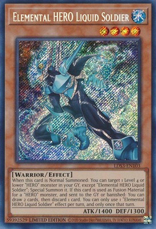 Elemental HERO Liquid Soldier - LDS3-EN103 - Secret Rare