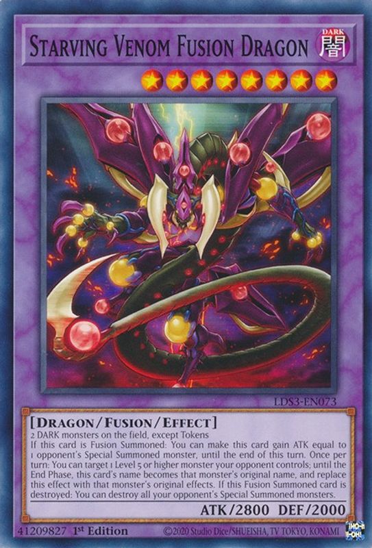 Starving Venom Fusion Dragon - LDS3-EN073 - Common