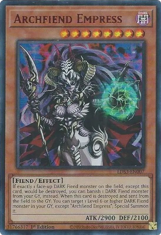 Archfiend Empress (Red) - LDS3-EN007 - Ultra Rare