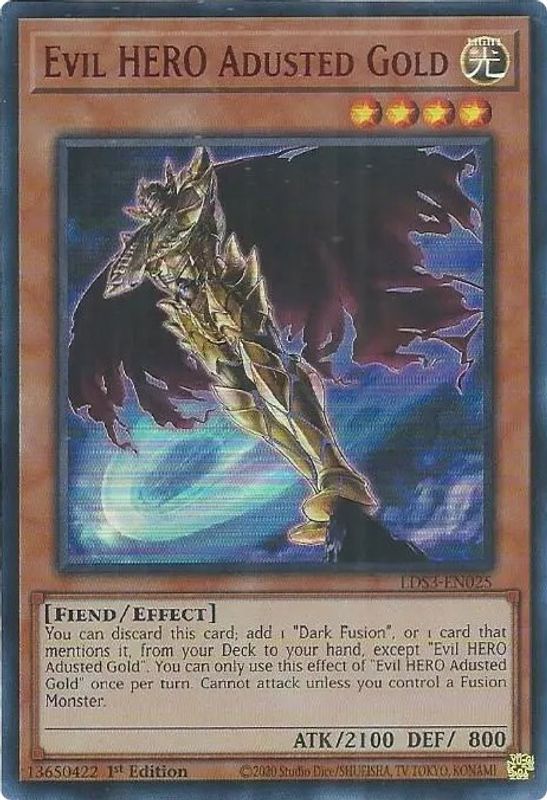 Evil HERO Adusted Gold (Red) - LDS3-EN025 - Ultra Rare