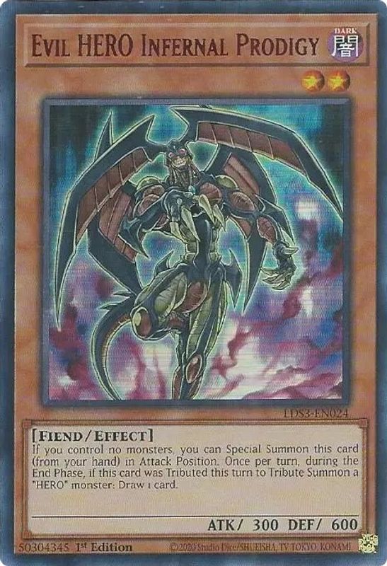 Evil HERO Infernal Prodigy (Red) - LDS3-EN024 - Ultra Rare