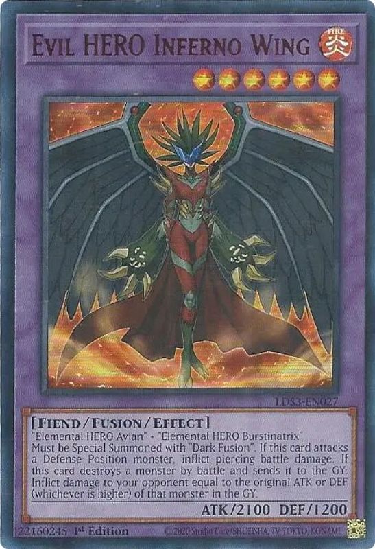 Evil HERO Inferno Wing (Red) - LDS3-EN027 - Ultra Rare