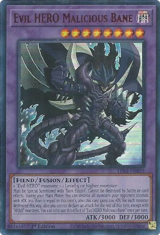 Evil HERO Malicious Bane (Red) - LDS3-EN033 - Ultra Rare